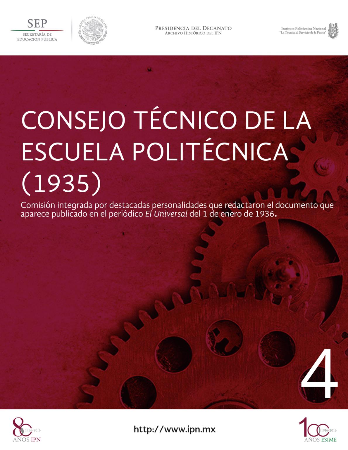 CONSEJO TÉCNICO DE LA ESCUELA POLITÉCNICA (1935)